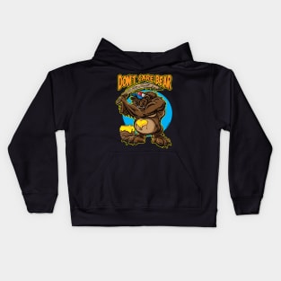 Don't Care Bear with baseball bat Kids Hoodie